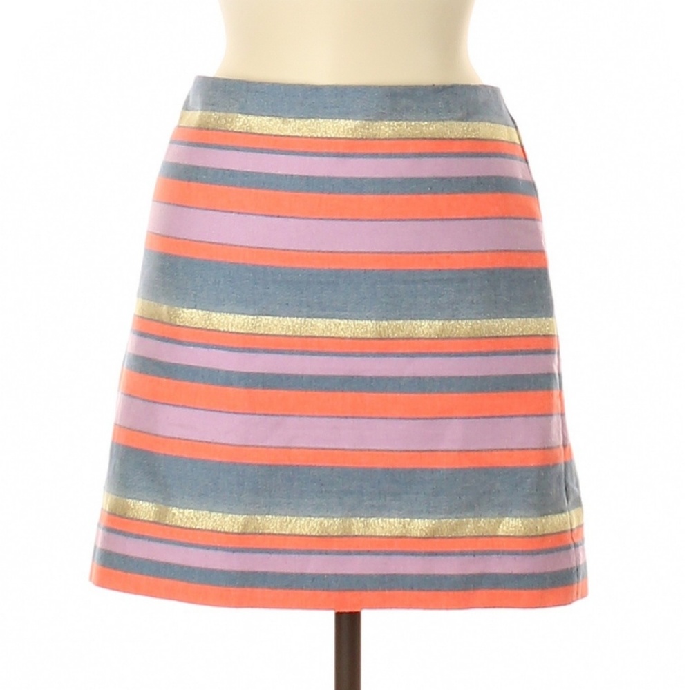 JCrew Metallic Shiny Stripe Mini Skirt C43 C44